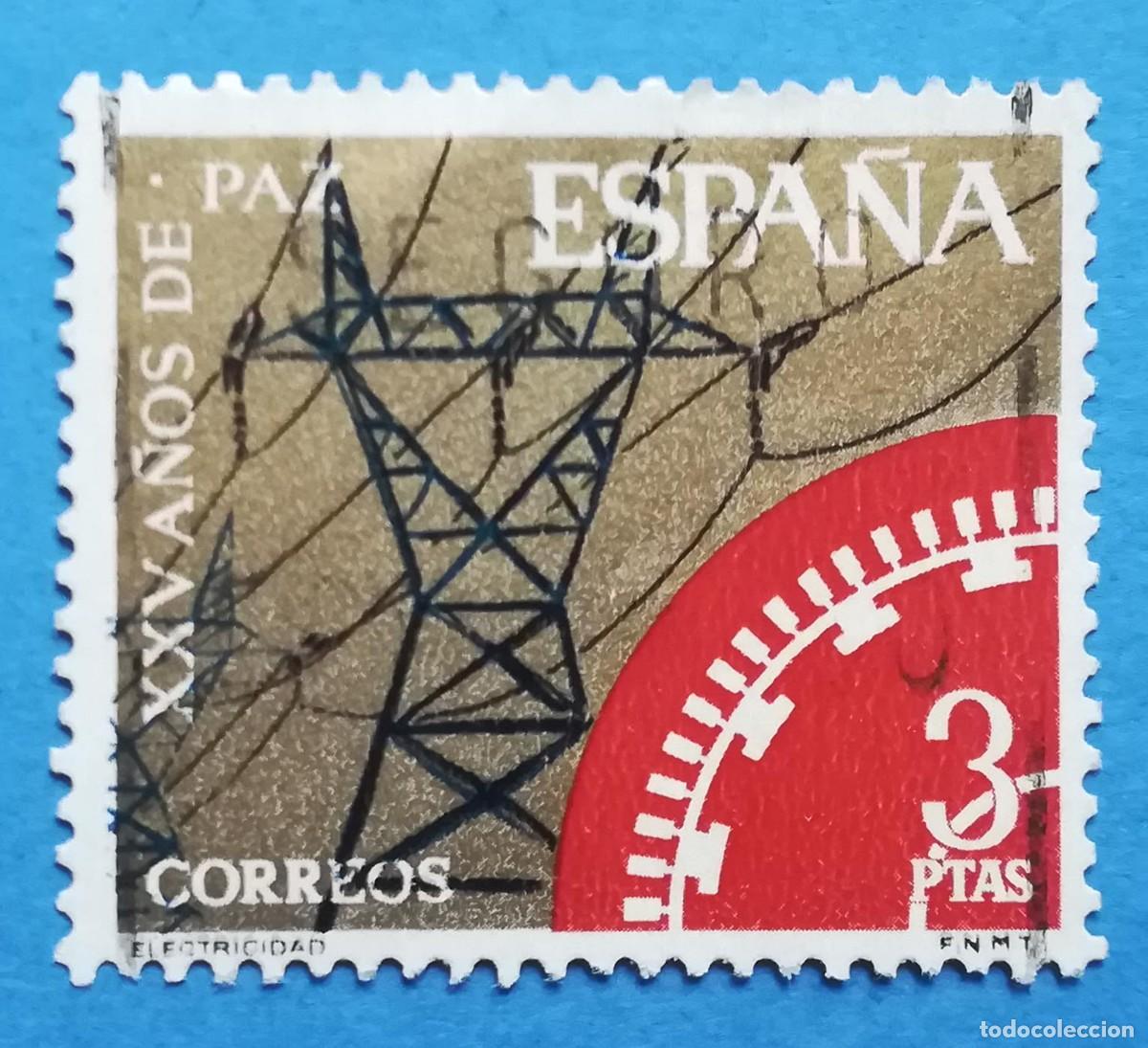 Sellos: XXV A&ntilde;os de Paz Espa&ntilde;ola. Edifil 1586. Usado, sin fijasellos.