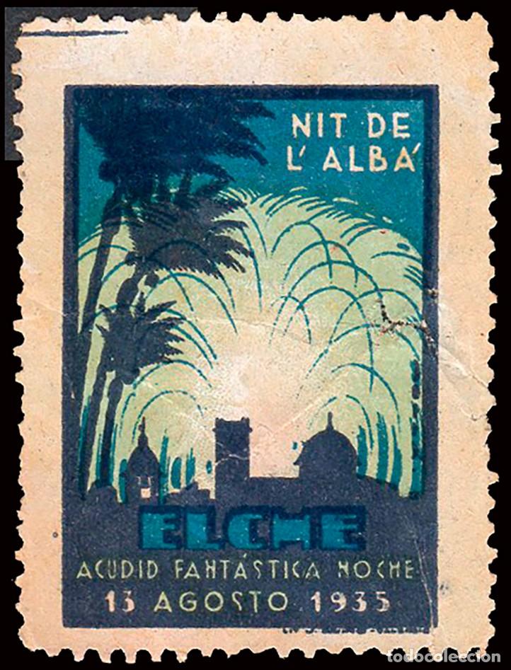 Sellos: Alicante - Vi&ntilde;etas - S/Cat (*) - &rdquo;1935 - Elche - Nit de l'Alba&rdquo; (defectos)