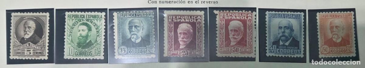 Francobolli: EDIFIL 655 / 661* PERSONAJES CON NUMERO CONTROL CON FIJASELLOS