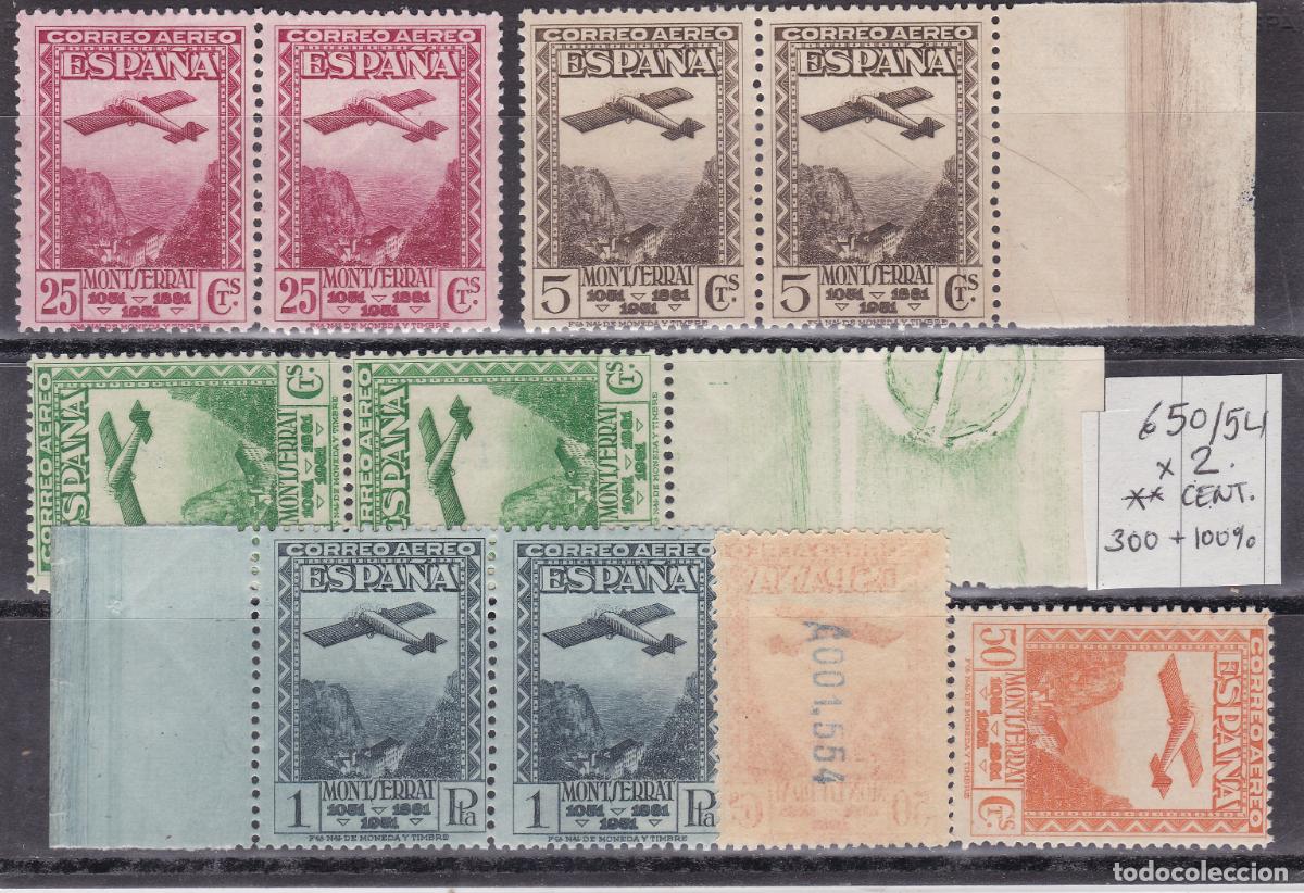 Sellos: FC-276-MONTSERRAT AEREOS Edifil 650/54 . Nuevos ** x 2 Series Sin Fijasellos. LUJO. VARIEDAD