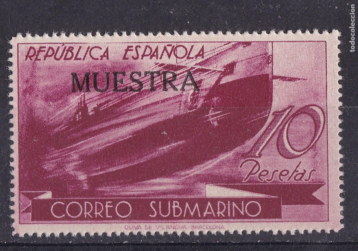 Sellos: AA17-SUBMARINO 10 Ptas Edifil 779. Variedad MUESTRA (*) . LUJO
