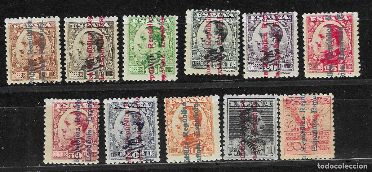 Selos: ESPA&Ntilde;A 1931 ALFONSO XIII SOBRECARGADO EDIFIL 593/603** SIN FIJASELLOS