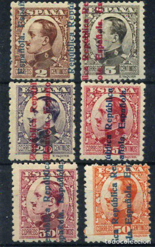 Sellos: Espa&ntilde;a 1931 Alfonso XIII tipo Vaquer (sobrecarga Rep&uacute;blica Espa&ntilde;ola)