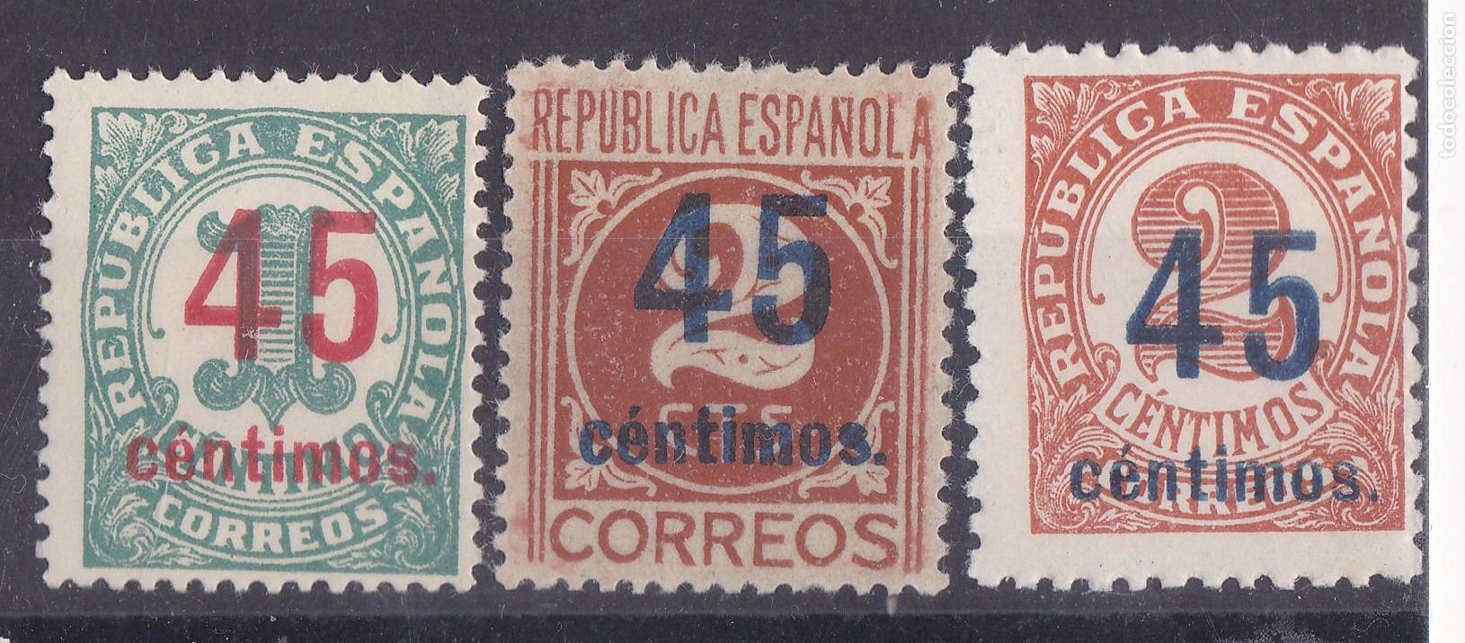 Sellos: AA18-CIFRAS Rep&uacute;blica Edifil 742/44 Nuevos * *Sin Fijasellos.