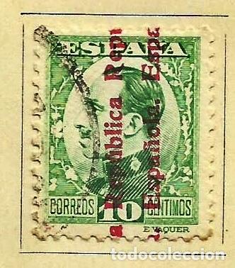 Timbres: ESPA&Ntilde;A 1931 - SELLO DE ALFONSO XIII SOBRECARGADO &rdquo;REPUBLICA ESPA&Ntilde;OLA&rdquo; EDIFIL 595 USADO