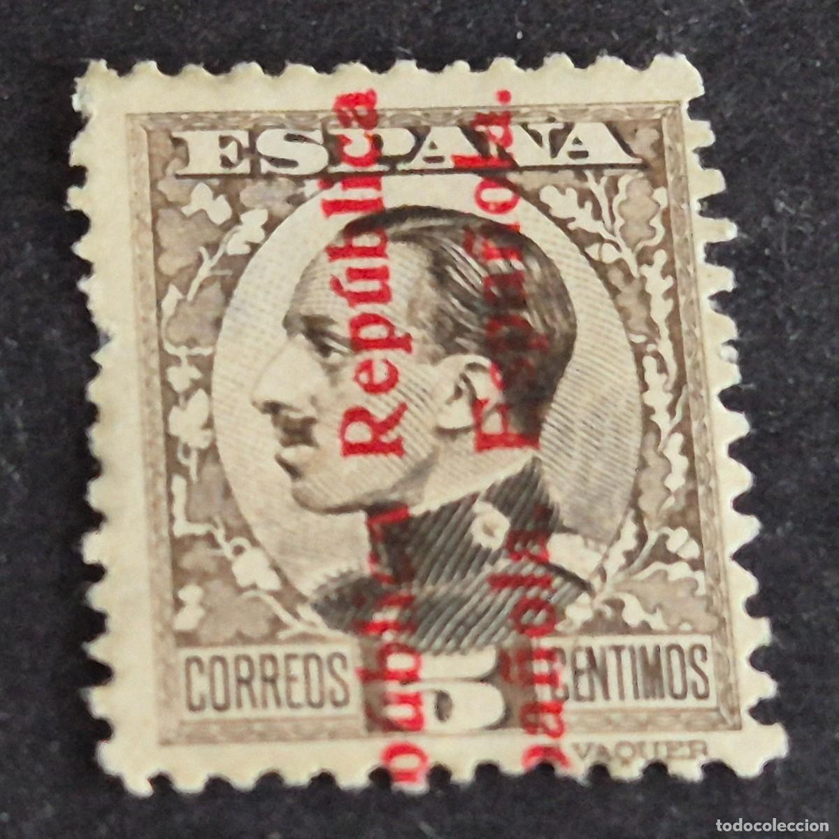 Sellos: ESPA&Ntilde;A, 1931, ALFONSO XIII, HABILITADO REP&Uacute;BLICA, EDIFIL 594*, NUEVO, GOMA, FIJASELLO, (LOTE AR)