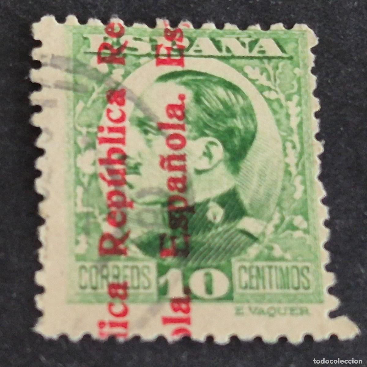 Timbres: ESPA&Ntilde;A, 1931, ALFONSO XIII, HABILITADO REP&Uacute;BLICA, EDIFIL 595, USADO, (LOTE AR)