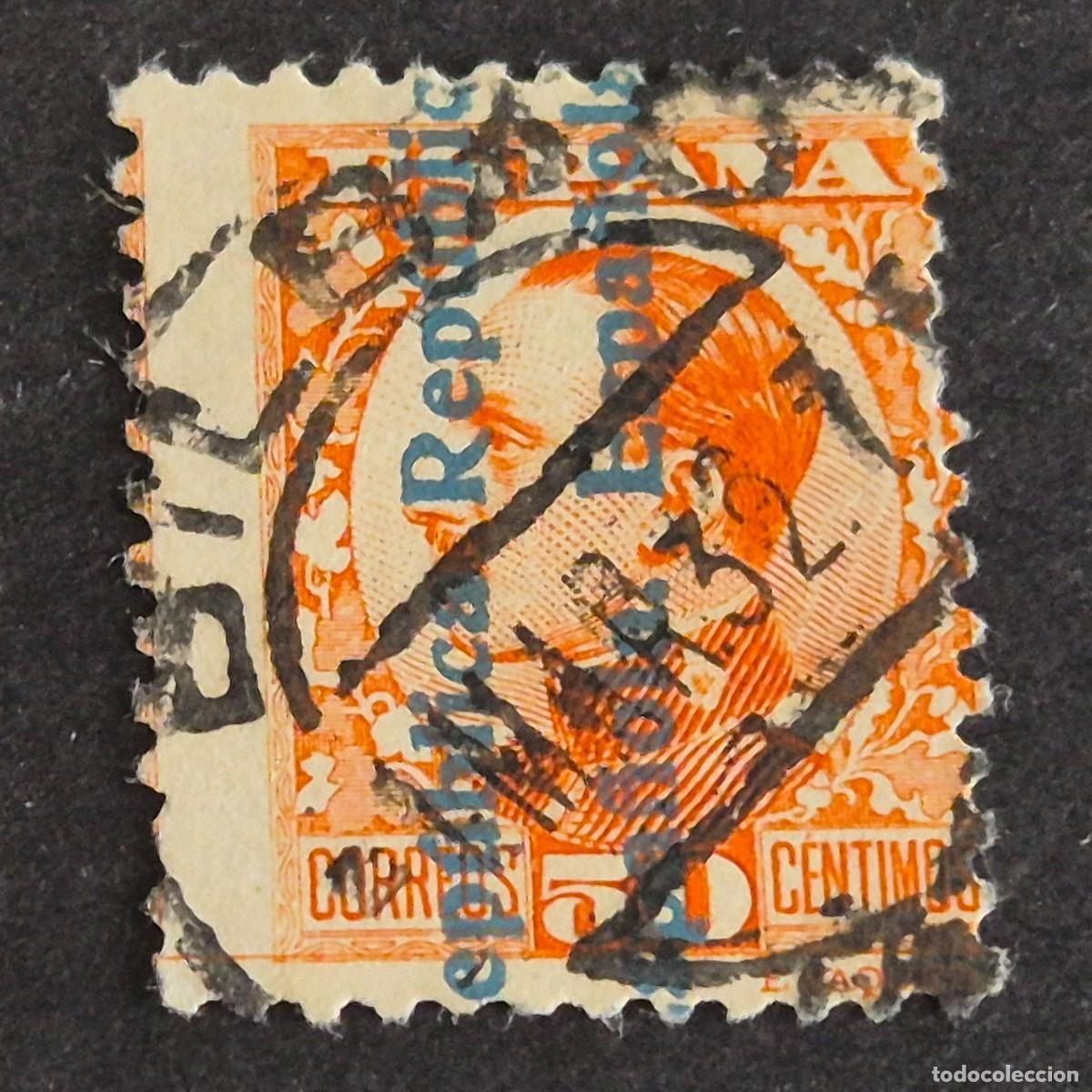 Stamps: ESPA&Ntilde;A, 1931, ALFONSO XIII, HABILITADO REP&Uacute;BLICA, EDIFIL 601, MATASELLO DE BILBAO, (LOTE AR)