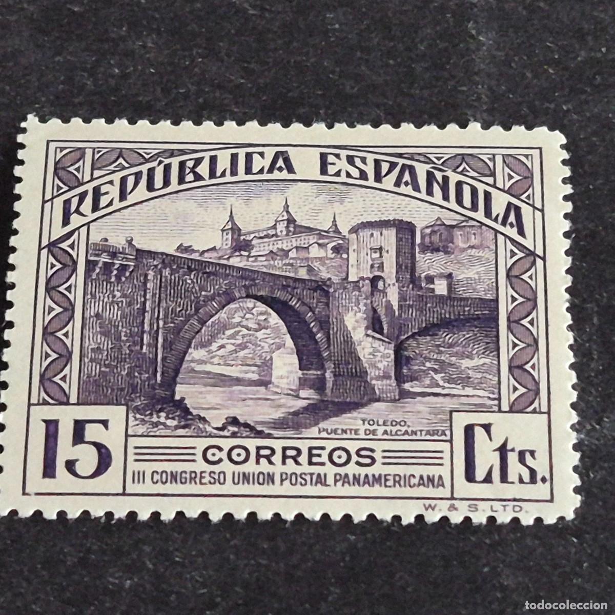 Sellos: ESPA&Ntilde;A, 1931, III CONGRESO UNI&Oacute;N POSTAL UNIVERSAL, EDIFIL 606*, NUEVO, GOMA, FIJASELLO, (LOTE AR)