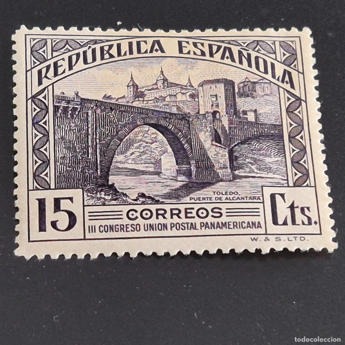Sellos: ESPA&Ntilde;A, 1931, III CONGRESO UNI&Oacute;N POSTAL UNIVERSAL, EDIFIL 606*, NUEVO, GOMA, FIJASELLO, (LOTE AR)