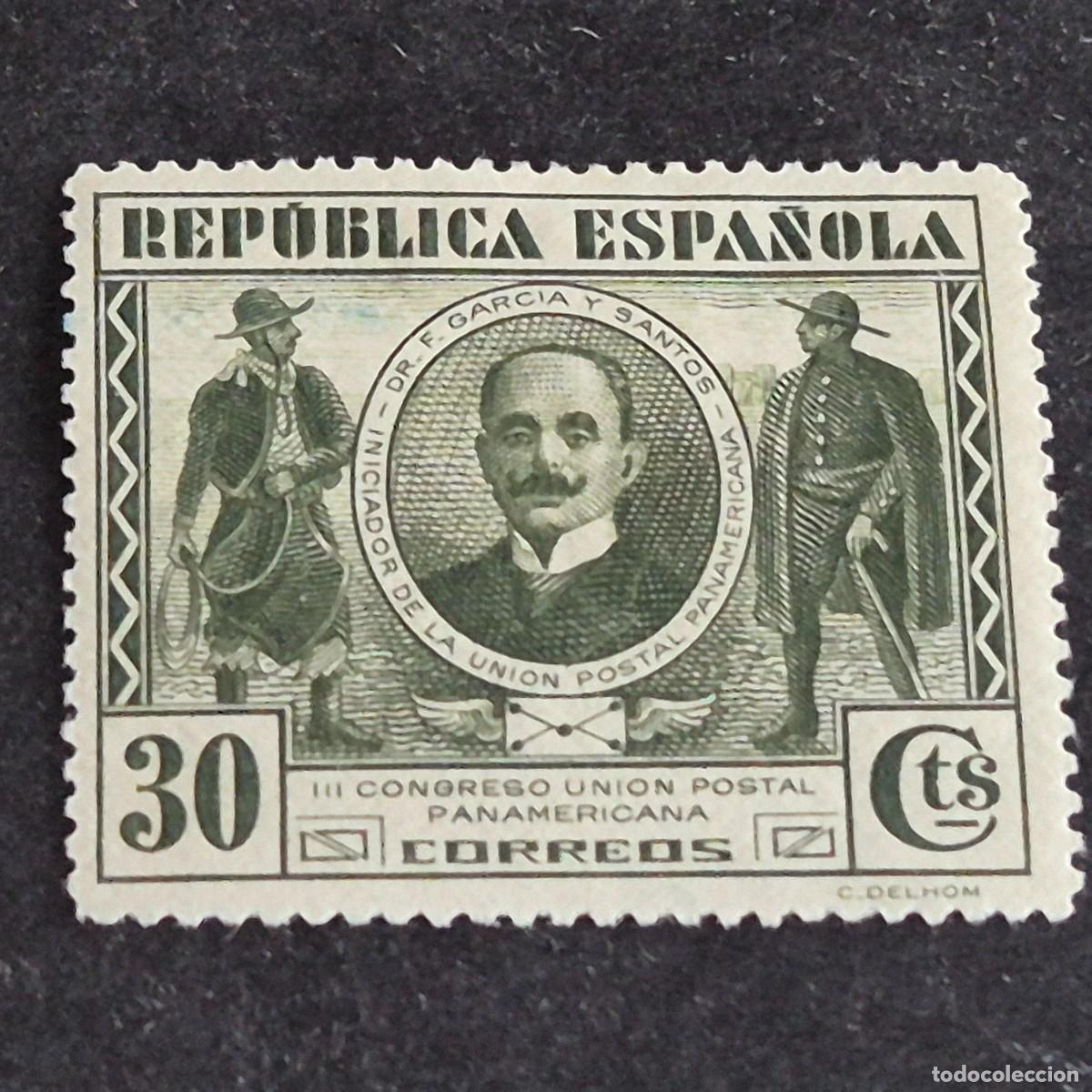Sellos: ESPA&Ntilde;A, 1931, III CONGRESO UNI&Oacute;N POSTAL, EDIFIL 608*, NUEVO, GOMA, FIJASELLO, MARQUILLADO, (LOTE AR)