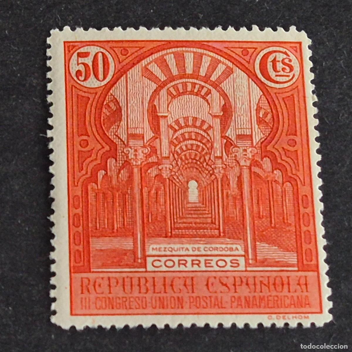 Sellos: ESPA&Ntilde;A, 1931, III CONGRESO UNI&Oacute;N POSTAL UNIVERSAL, EDIFIL 610*, NUEVO, GOMA, FIJASELLO, (LOTE AR)