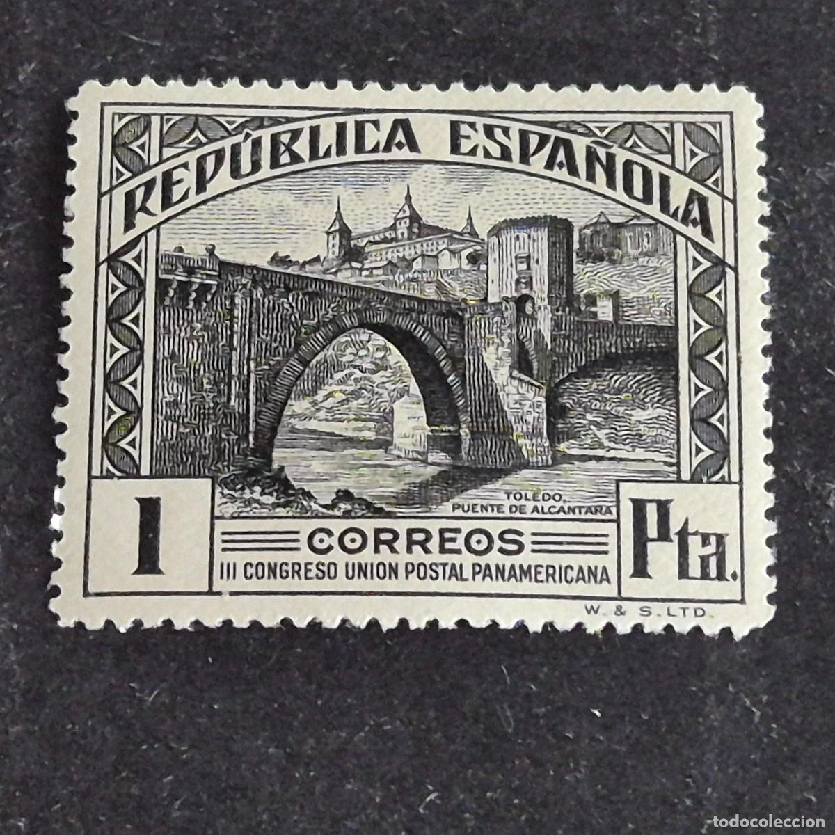 Sellos: ESPA&Ntilde;A, 1931, III CONGRESO UNI&Oacute;N POSTAL UNIVERSAL, EDIFIL 611*, NUEVO, GOMA, FIJASELLO, (LOTE AR)
