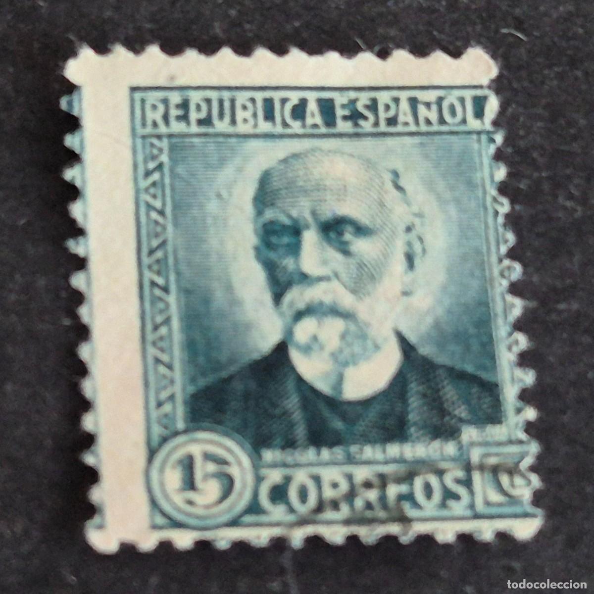 Sellos: ESPA&Ntilde;A, 1932, ESPA&Ntilde;OLES ILUSTRES, NICOL&Aacute;S SALMER&Oacute;N ALONSO, EDIFIL 665, USADO, ( LOTE AR )