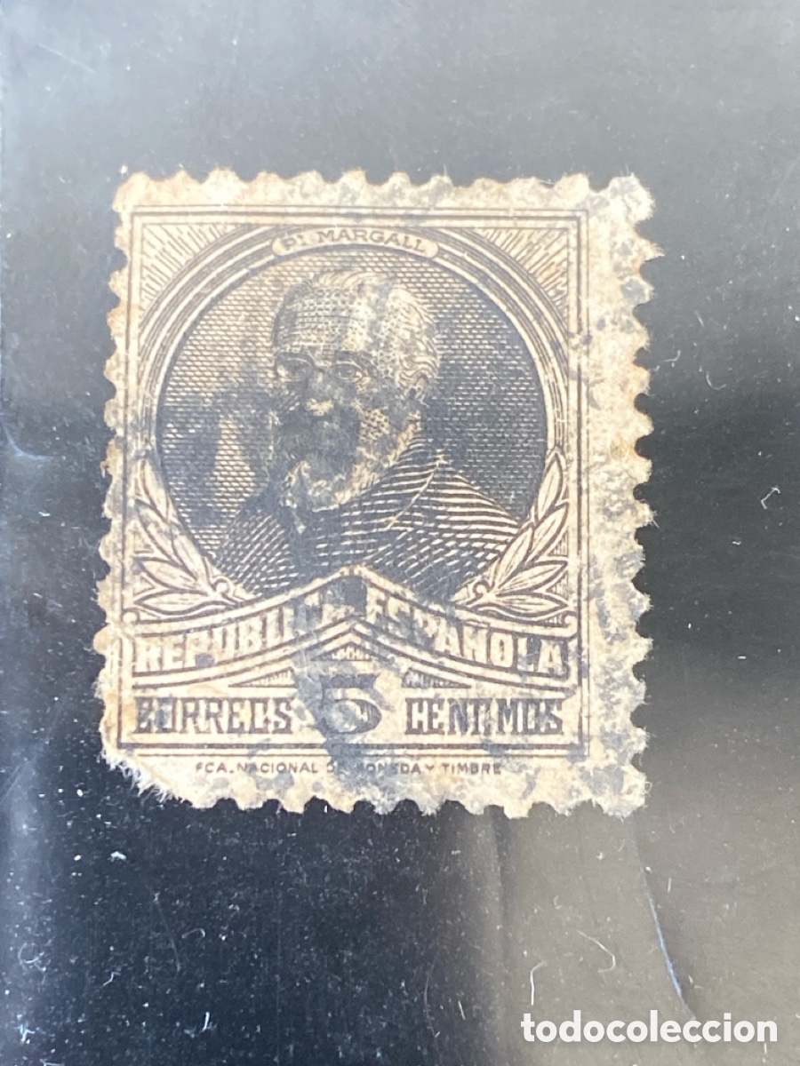 Sellos: Sello de segunda rep&uacute;blica de 5 cts