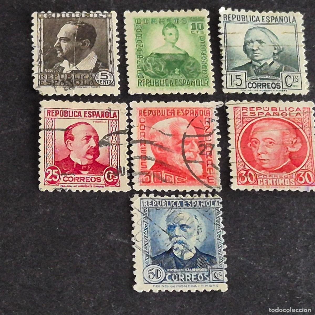 Sellos: ESPA&Ntilde;A, 1933, PERSONAJES ILUSTRES, EDIFIL 681-688, USADO, (LOTE AR)