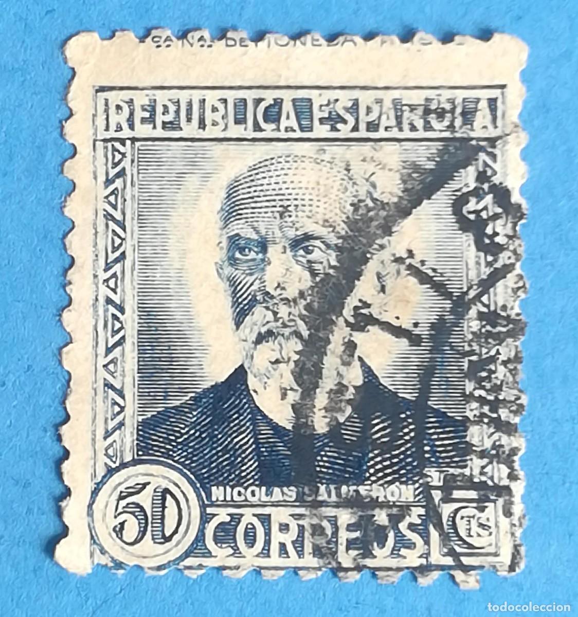 Sellos: Nicol&aacute;s Salmer&oacute;n y Alonso. Edifil N&ordm; 665. Variedad dentado imprenta.
