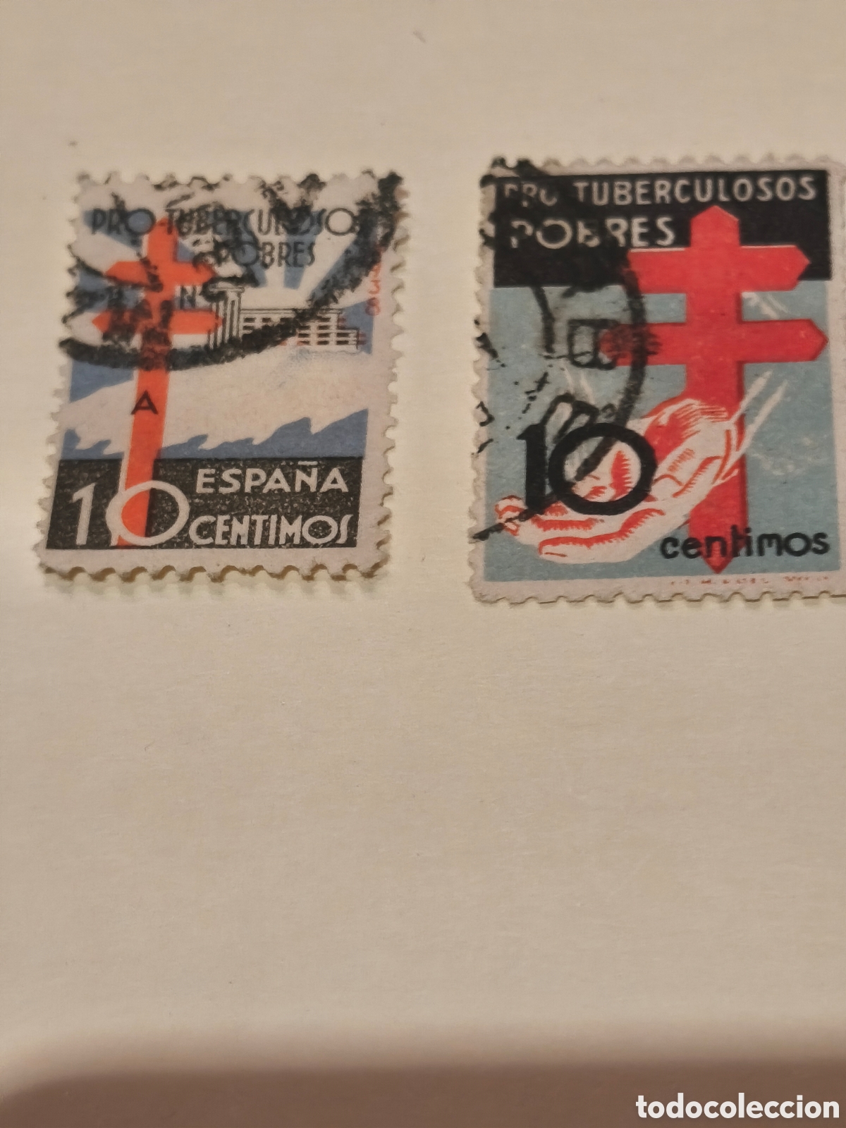 Sellos: 2 sellos Espa&ntilde;a 1 centenario tuberculosos usados escasos ver las im&aacute;genes ocasion