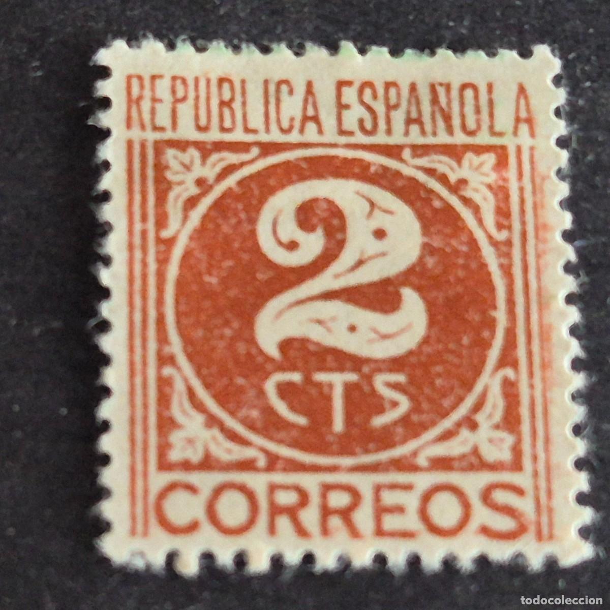 Sellos: ESPA&Ntilde;A, 1936, CIFRA, EDIFIL 731*, NUEVO, GOMA, FIJASELLO, (LOTE AR)