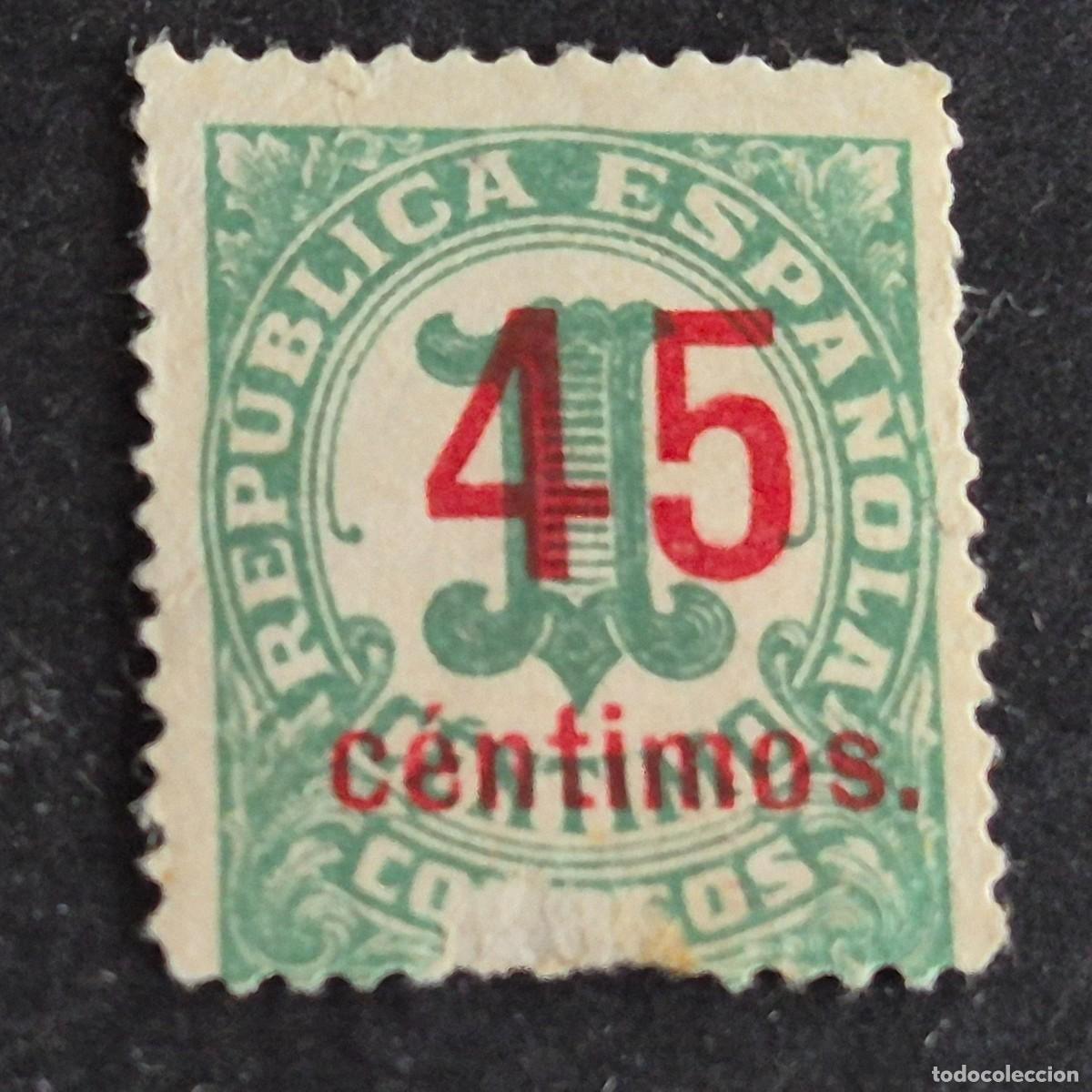 Sellos: ESPA&Ntilde;A, 1938, CIFRA HABILITADO, EDIFIL 742, NUEVO SIN GOMA, ROZADURA LADO INFERIOR, (LOTE AR)