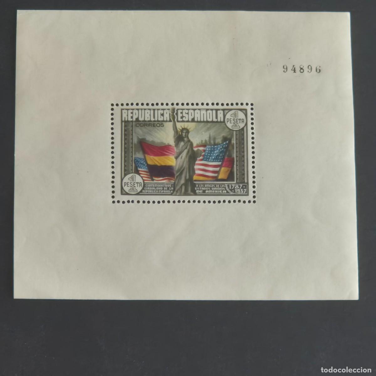 Sellos: ESPA&Ntilde;A, 1938, 150 ANIVERSARIO CONSTITUCI&Oacute;N EE.UU., EDIFIL 764*, NUEVO, GOMA, FIJASELLO, (LOTE AR)