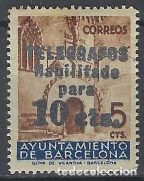 Sellos: ESPA&Ntilde;A 1936 - SELLO FISCALES DE BARCELONA, SOBREIMPRESO - MNH**