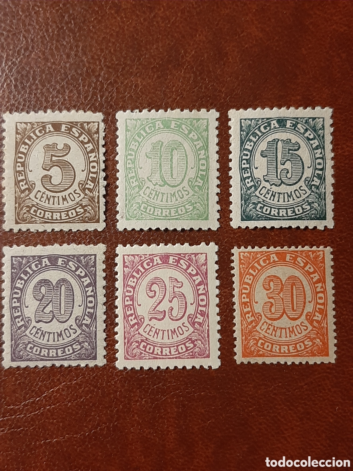 Sellos: Cifras. Edifil 745/750. A&ntilde;o 1938.