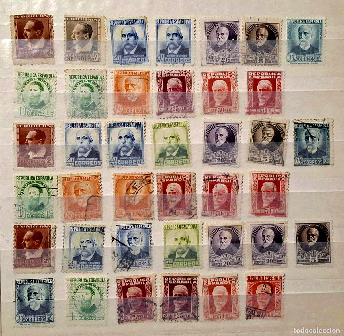 Sellos: 39 sellos Rep&uacute;blica Espa&ntilde;ola personjes