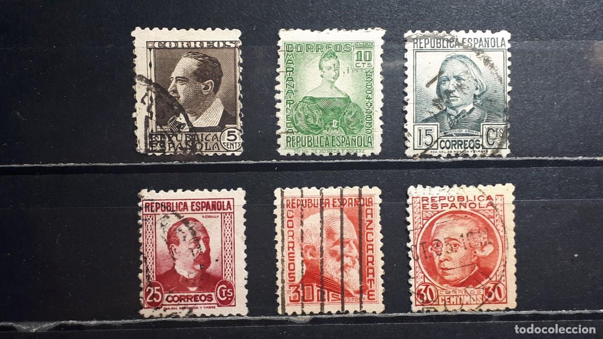 Sellos: ESPA&Ntilde;A. A&Ntilde;O 1933. &deg;. Edifil 681/7