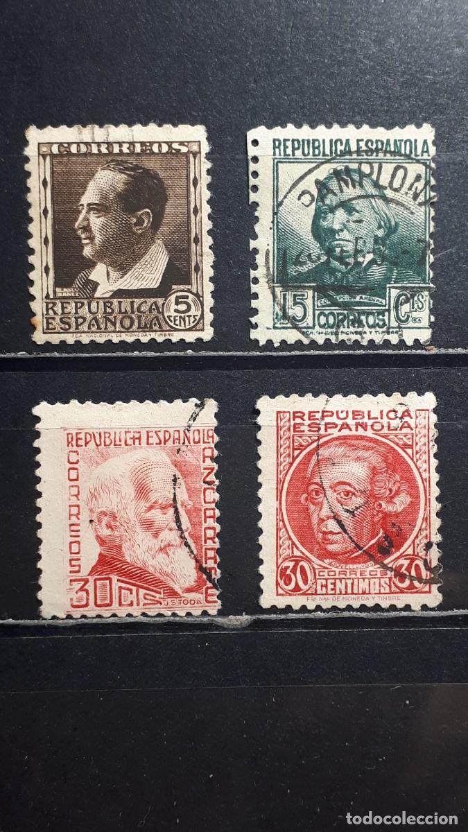 Sellos: ESPA&Ntilde;A. A&Ntilde;O 1933. &deg;. Edifil 681, 683, 686/7