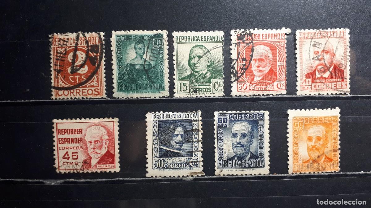Sellos: ESPA&Ntilde;A. A&Ntilde;O 1936. &deg;. Edifil 731/40, falta 735