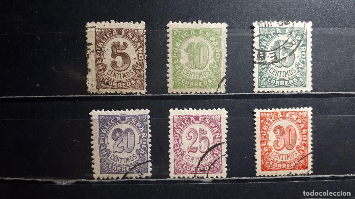 Sellos: ESPA&Ntilde;A. A&Ntilde;O 1938. &deg;. Edifil 745/50