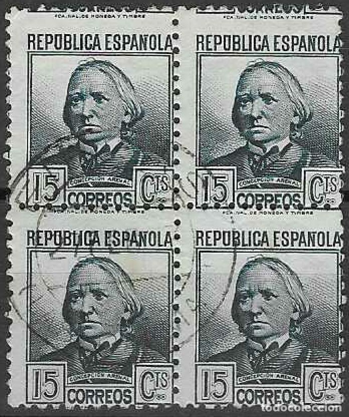 Sellos: EDIFIL 683 CONCEPCI&Oacute;N ARENAL 1935 (B/4) (VARIEDAD 683DH...DENT. HORIZ. DESPLAZADO). V.CAT.: 98 &euro;.