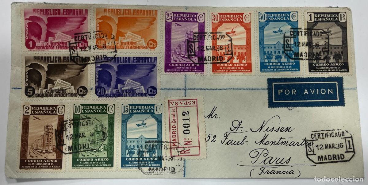 Sellos: 1936 , MADID A PARIS (FRANCIA)