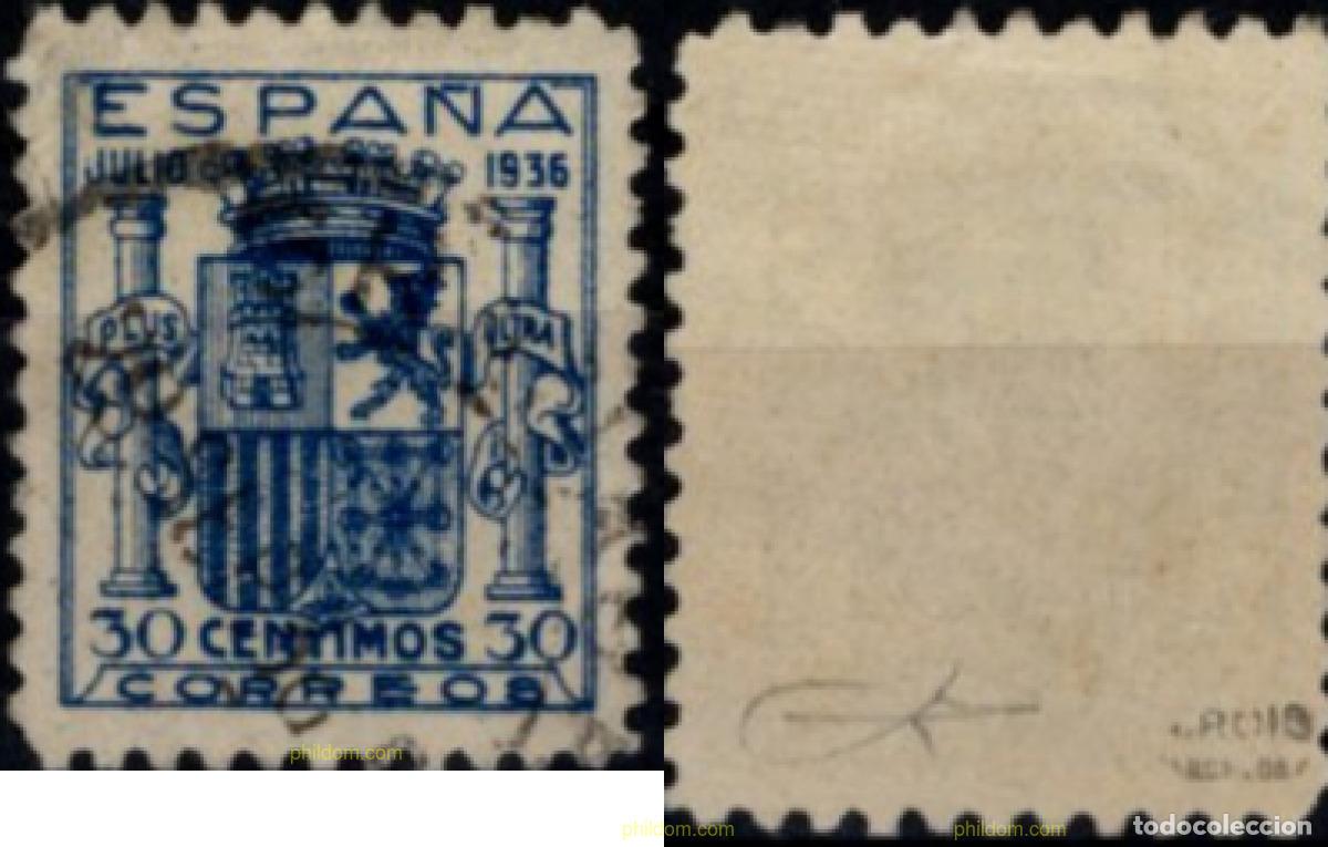 Sellos: 798236 USED ESPA&Ntilde;A 1936 ESCUDO DE ESPA&Ntilde;A