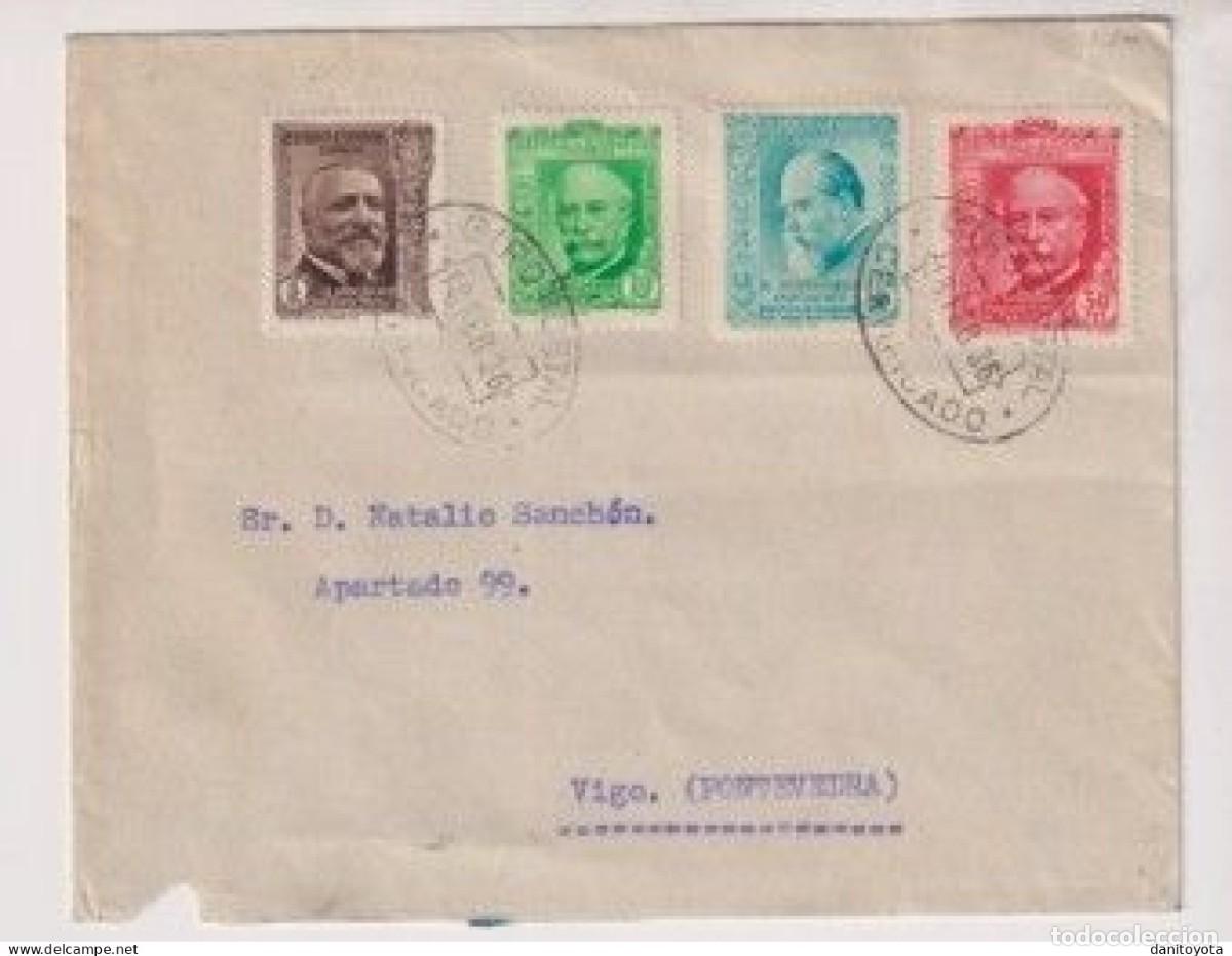 Sellos: 1936 PAMPLONA / VIGO (PONTEVEDRA ) CARTA CIRCULADA POR CORREO CERTIFICADO