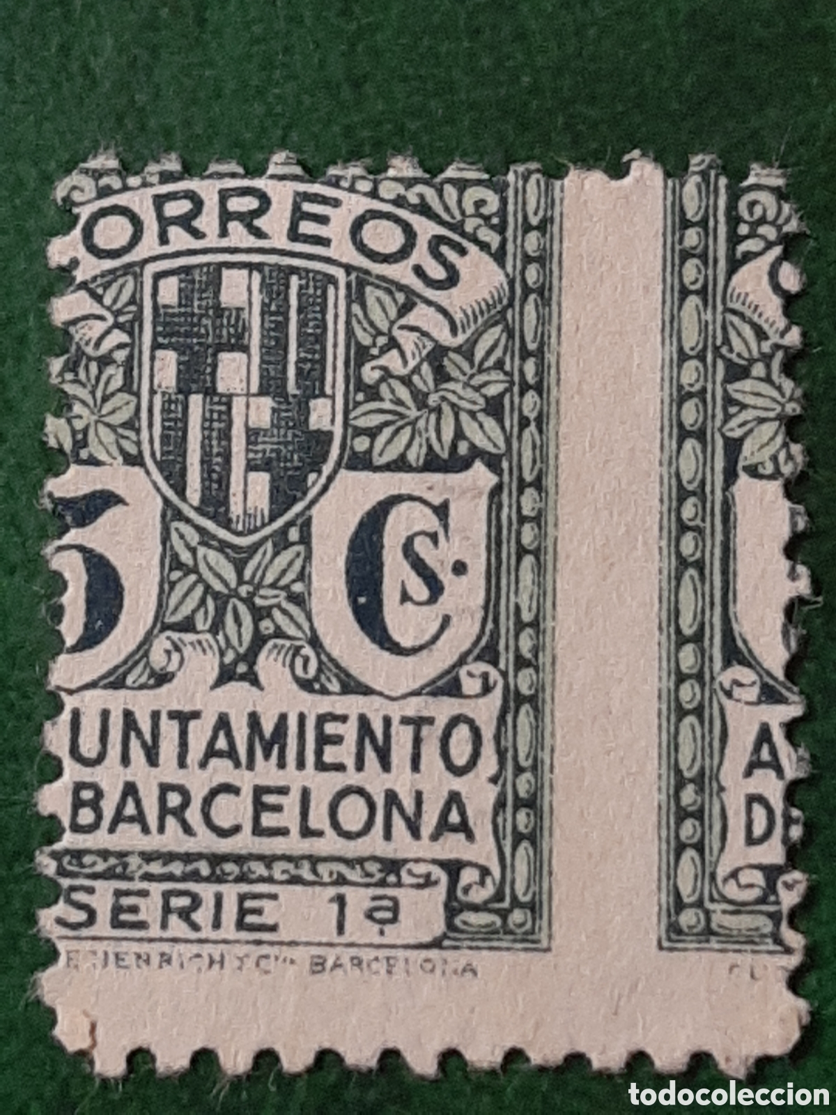 Sellos: Barcelona. Edifil 9. ERROR de dentado. A&ntilde;o 1932/1935.
