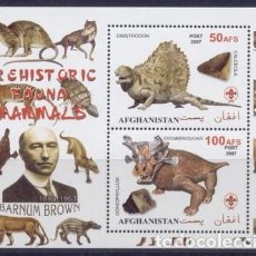 Sellos: AFGHANISTAN 2007 SHEET MNH BARNUM BROWN FAUNA PREHISTORIC ANIMALS ANIMALES PREHISTORICOS DINOSAURIOS