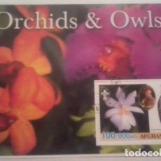Sellos: AFGHANISTAN 2003 SHEET MNH USED BADEN POWELL SCOUTS AVES BIRDS OWLS BUHOS ORQUIDEAS ORCHIDS FLORES. Lote 338252988