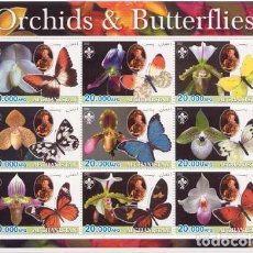 Sellos: AFGHANISTAN 2003 SHEET MNH BADEN POWELL BUTTERFLIES PAPILLONS MARIPOSAS FARFALLE ORQUIDEAS ORCHIDS. Lote 345106058