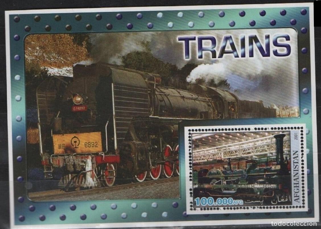 Sellos: AFGHANISTAN 2001 SHEET MNH TRENES A VAPOR STEAM TRAINS LOCOMOTORAS LOCOMOTIVES LOKOMOTIVEN ZUGE