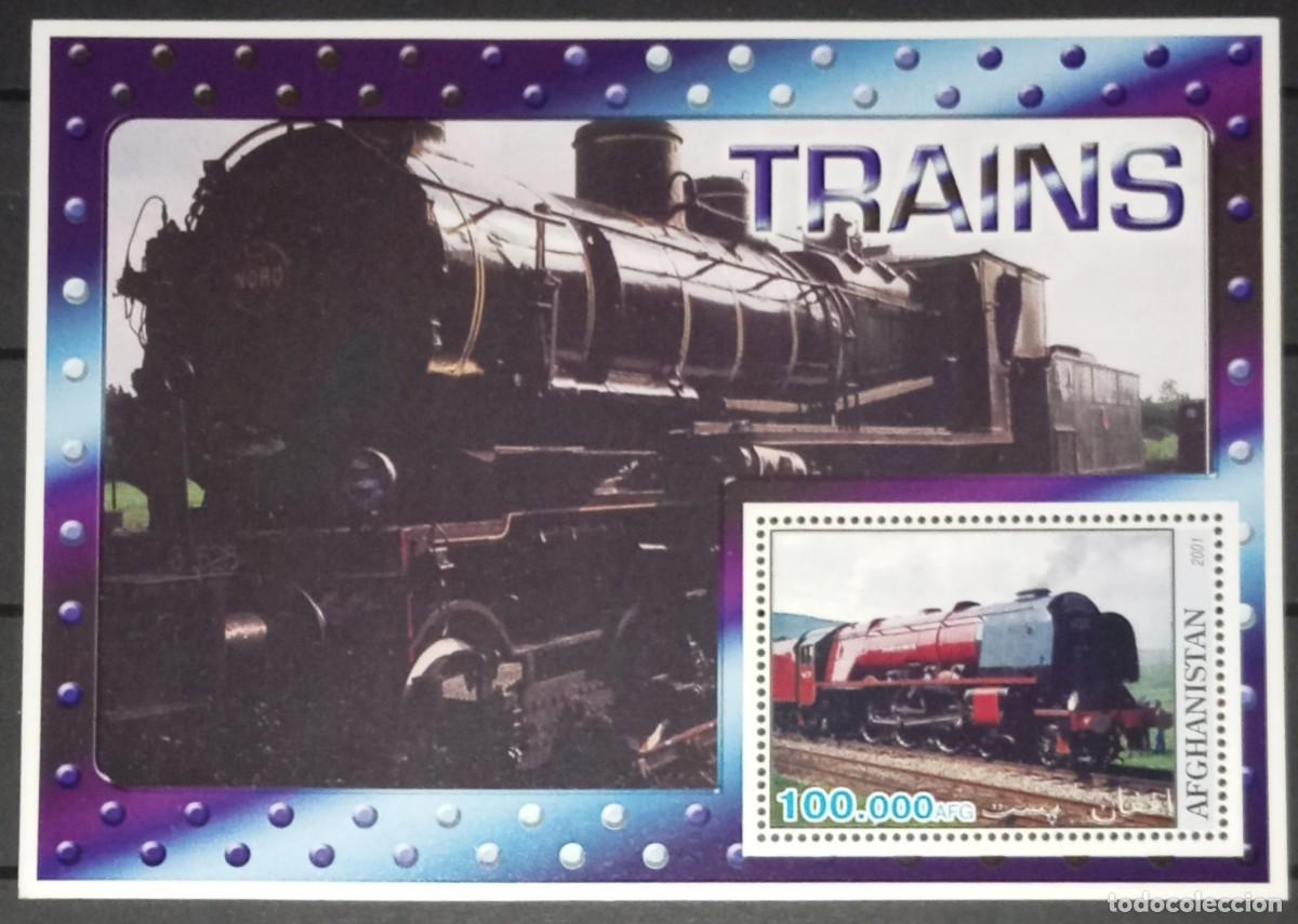 Sellos: AFGHANISTAN 2001 SHEET MNH TRENES A VAPOR STEAM TRAINS LOCOMOTORAS LOCOMOTIVES LOKOMOTIVEN ZUGE