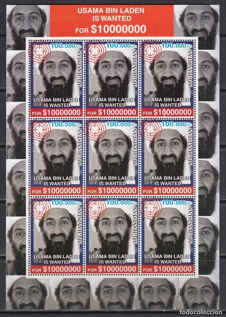 Sellos: AFGHANISTAN 2001 SHEET MNH USAMA BIN LADEN