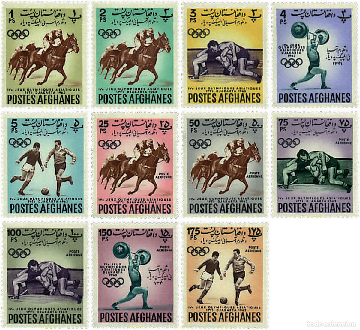 Timbres: 47265 MNH AFGANISTAN 1962 4 JUEGOS OLIMPICOS EN JAKARTA