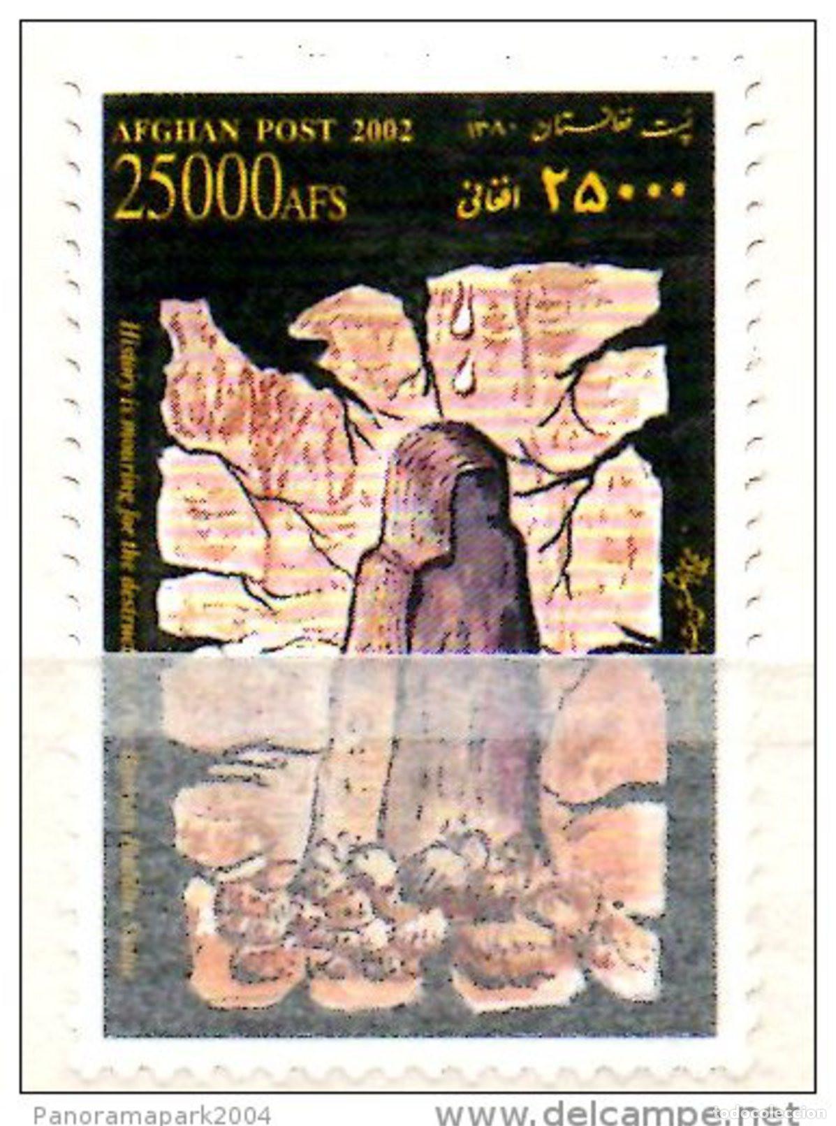 Briefmarken: Monumento conmemorativo hist&oacute;rico de la estatua del Buda Bamyan en Afganist&aacute;n 2002