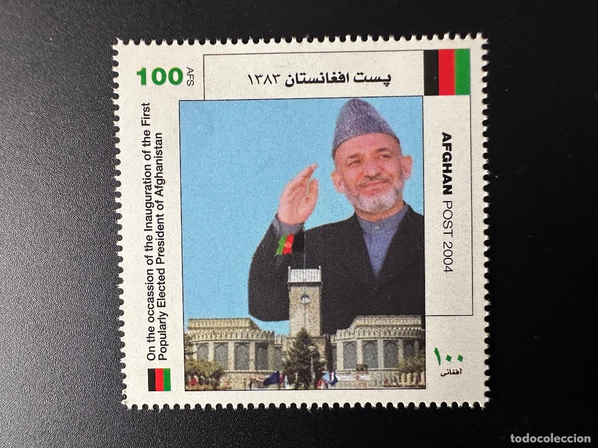 Briefmarken: Afganist&aacute;n 2004 mayo 2024 (bloque) Hamid Karzai Primer presidente electo Democracia