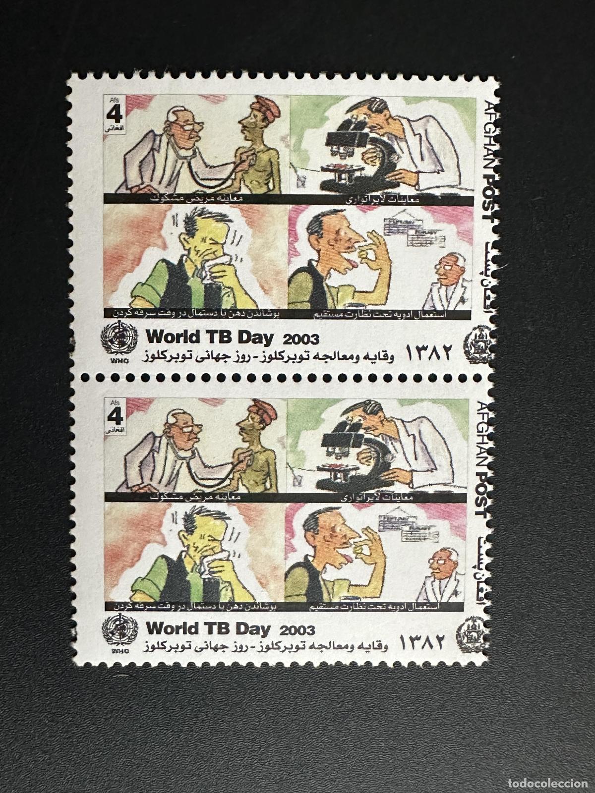 Sellos: Afganist&aacute;n 2003 Mi. 1969 ERROR Tuberculosis TB OMS Salud