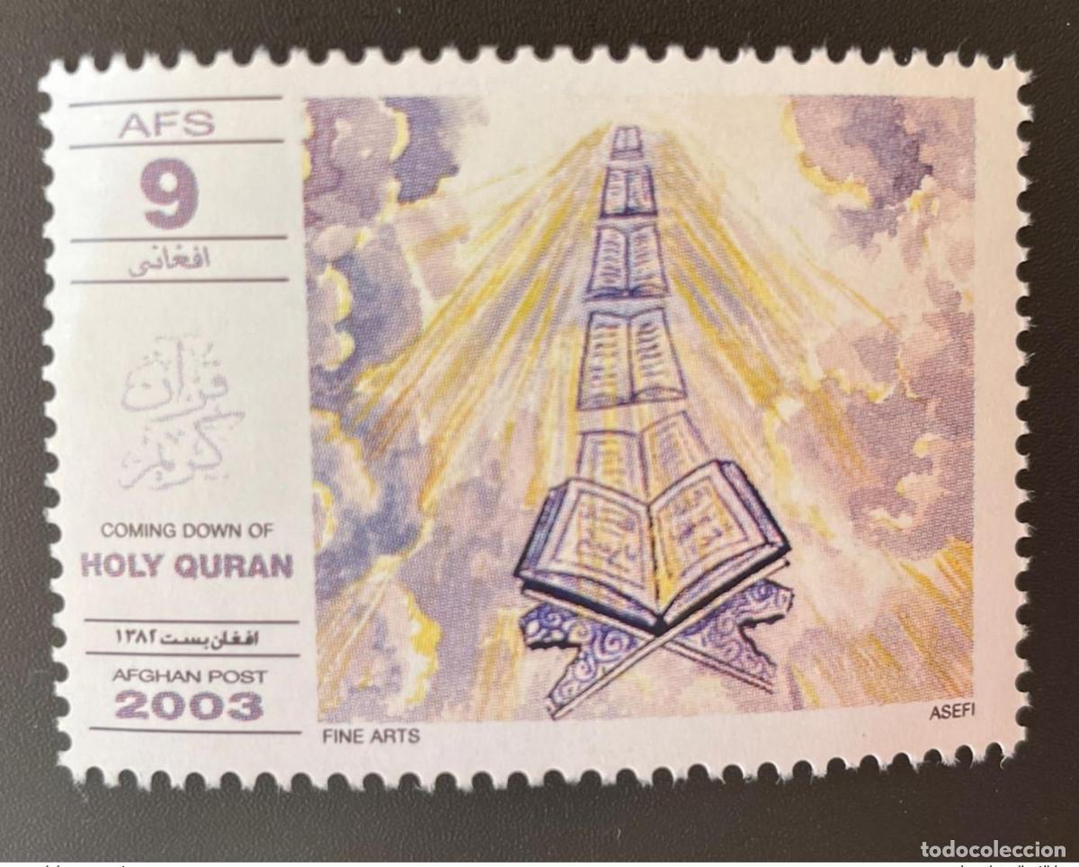 Sellos: Afganist&aacute;n 2003 Mi. A2005: La ca&iacute;da del Sagrado Cor&aacute;n el Religi&oacute;n Islam.