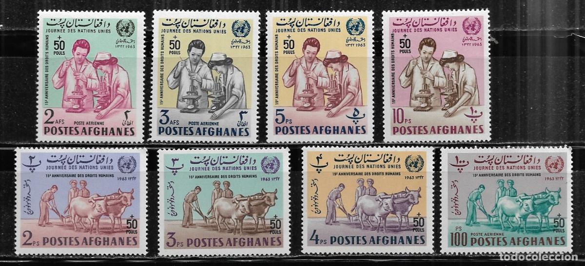 Sellos: AFGANIST&Aacute;N 1964, SERIE COMPLETA D&Iacute;A DE LAS NACIONES UNIDAS. MNH.