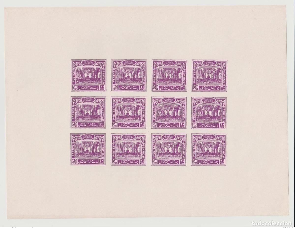 Sellos: Afganist&aacute;n 1932 Mi. 230 60 pulsos Asamblea Nacional Hoja de 12 RARE IMPERF ND